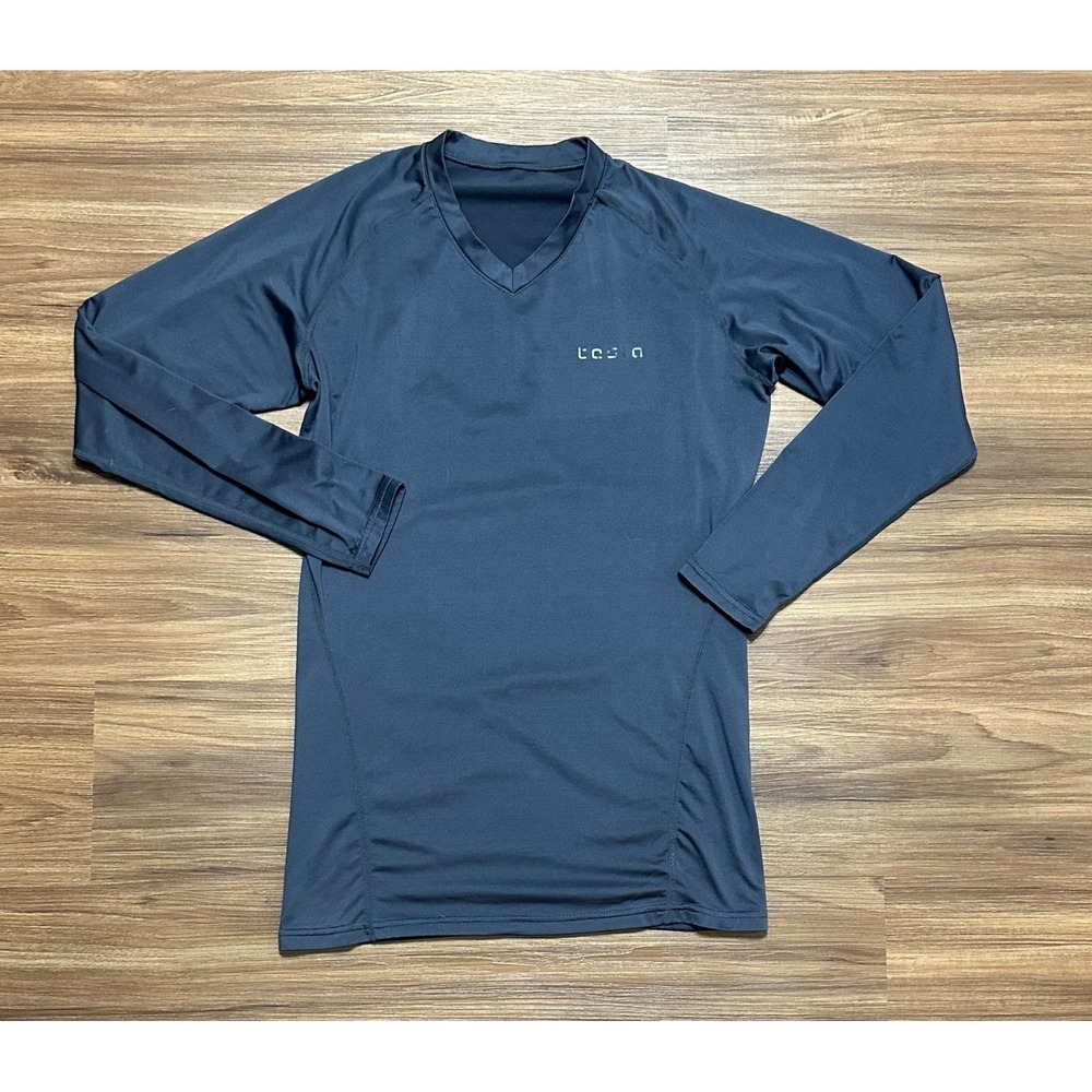 Tesla Men's Gray Performance Long Sleeve Compression Base Layer Shirt Sz XL